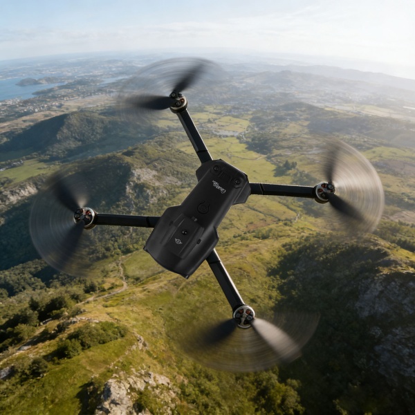 Faltbarer RC-WLAN-Quadrocopter mit HD-Kamera, Hinderniserkennung & Zusatz-Akku - Brushless Drohne C0 für Anfänger, 80m Reichweite, App