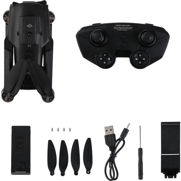 Faltbarer RC-WLAN-Quadrocopter mit HD-Kamera, Hinderniserkennung & Zusatz-Akku - Brushless Drohne C0 für Anfänger, 80m Reichweite, App