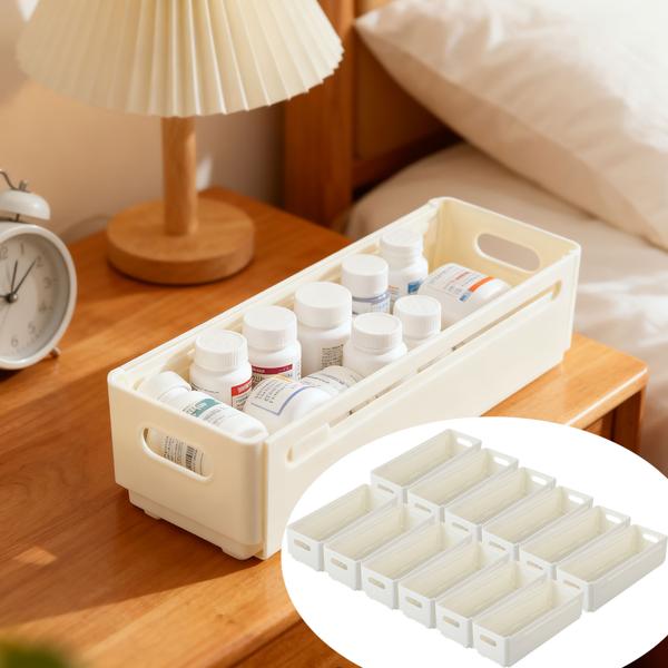 12er-Set Küchenschrank-Organizer Ausziehbar (28-48 cm) – Anpassbarer Regal-Einsatz für Ordnung in Schrank & Kühlschrank – Faltbar, Weiss