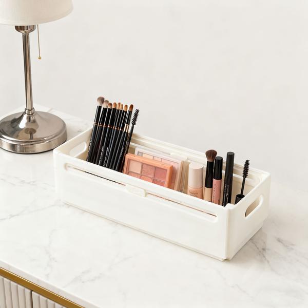 12er-Set Küchenschrank-Organizer Ausziehbar (28-48 cm) – Anpassbarer Regal-Einsatz für Ordnung in Schrank & Kühlschrank – Faltbar, Weiss