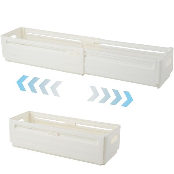 12er-Set Küchenschrank-Organizer Ausziehbar (28-48 cm) – Anpassbarer Regal-Einsatz für Ordnung in Schrank & Kühlschrank – Faltbar, Weiss