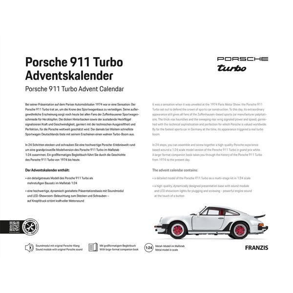 Porsche 911 Turbo Adventskalender – Exklusiver Modellbausatz für Sammler & Fans – Tolles Weihnachtsgeschenk zum Selberbauen – Massstab 1:24