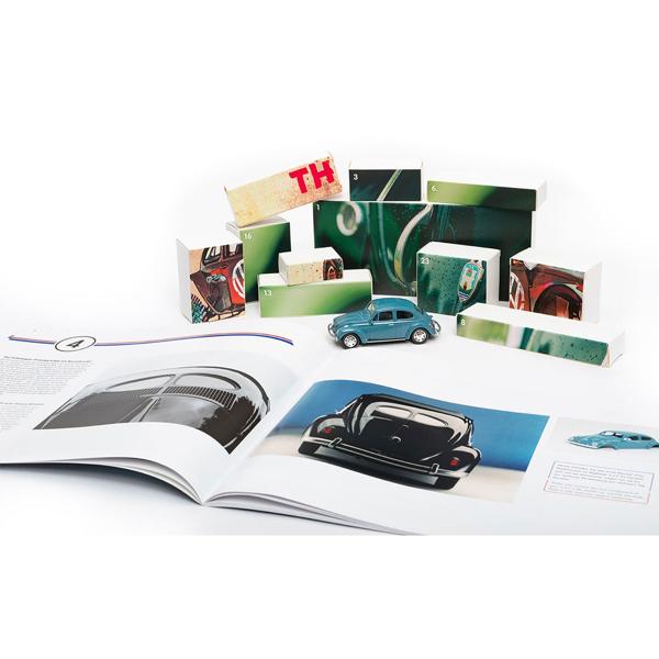 VW Käfer Adventskalender – Original Soundmodul & Modell Bausatz 1:43 – Klassisches Modellauto mit legendärem Motorsound