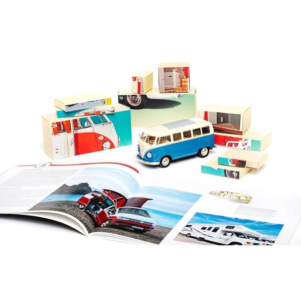 Caravaning Adventskalender mit VW Bulli T1 Modellauto Bausatz 1:24 – Inkl. grossformatigem Buch; das perfekte Geschenk für Camping-Fans