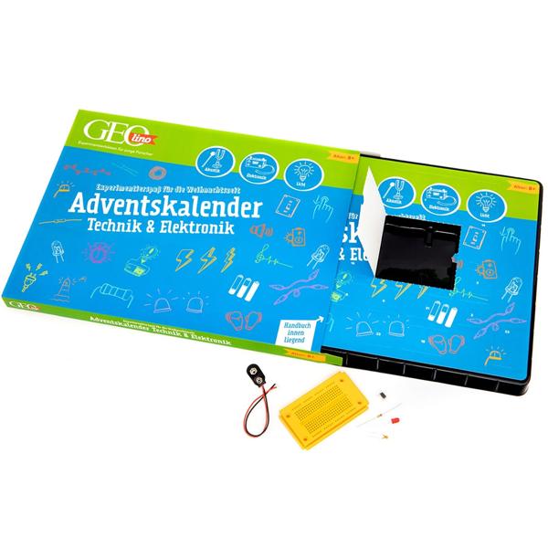 GEOlino Adventskalender Technik & Elektronik – Faszinierende 24 Experimente für Kinder – Genialer Bausatz & Lernspielzeug - zum Bauen & Entdecken