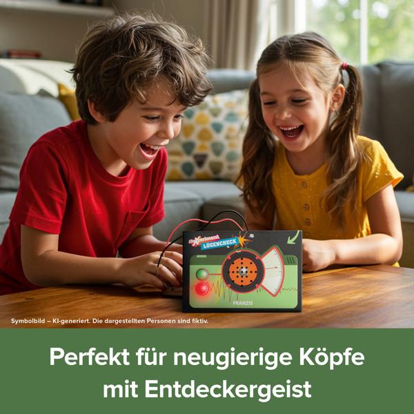 CheXperiment Lügen-Check - Lügendetektor Bausatz für Kinder ab 8 Jahren - Technik Set mit Checker Tobi - Hautleitfähigkeit Messung ohne Löten