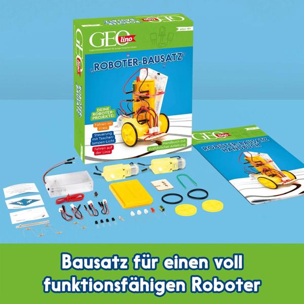 GEOlino Roboter-Bausatz - Elektronik Set für Kinder ab 10 Jahren, Roboter ohne Löten bauen, inkl. bebilderter Anleitung, MINT