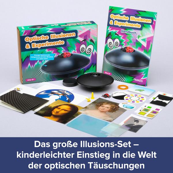 Optische Illusionen und Experimente - Lernspielzeug Optik Baukasten inkl. Miraskop für faszinierende Hologramme, ideales Geschenk für junge Entdecker