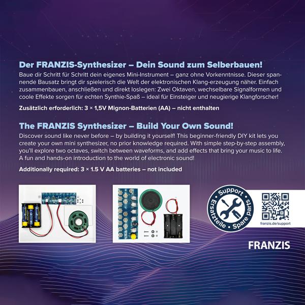 Kreativer Synthesizer Elektrobausatz - Einfaches Set ohne Löten - Bauen Sie Ihr eigenes vollständiges Musikinstrument und musizieren Sie sofort