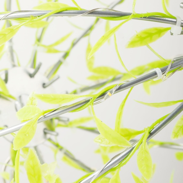 4er-Set Solar Leuchtkugel im Blätterdesign - Ø40cm Gartenkugel mit 144 warmweissen LEDs - IP44 Aussenleuchte inkl. Erdspiess, S-Haken und Solarpanel