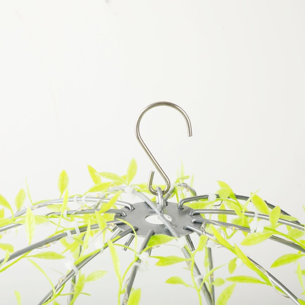 4er-Set Solar Leuchtkugel im Blätterdesign - Ø40cm Gartenkugel mit 144 warmweissen LEDs - IP44 Aussenleuchte inkl. Erdspiess, S-Haken und Solarpanel