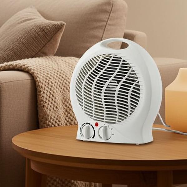 Heizlüfter mit Thermostat, weiss - Mobiles Heizgerät mit 2 Heizstufen & Kaltluft, Überhitzungs- & Kippschutz