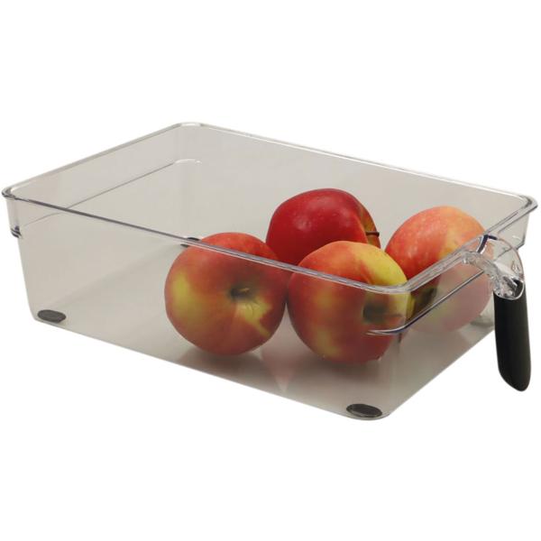 Transparenter Kühlschrank-Organizer mit Griff 31,2 x 19,9 x 8,7 cm - multifunktional, ideal für Kühlschrank, Küche oder Schrank 