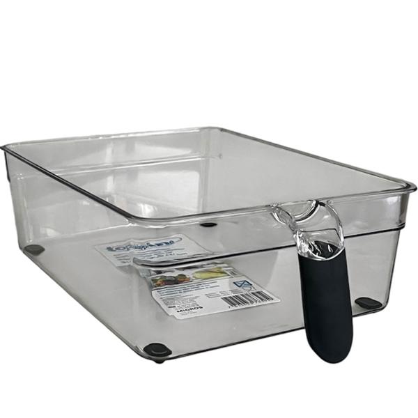 2er-Set Transparenter Kühlschrank-Organizer mit Griff 31,2 x 19,9 x 8,7 cm - multifunktional, ideal für Kühlschrank, Küche oder Schrank 
