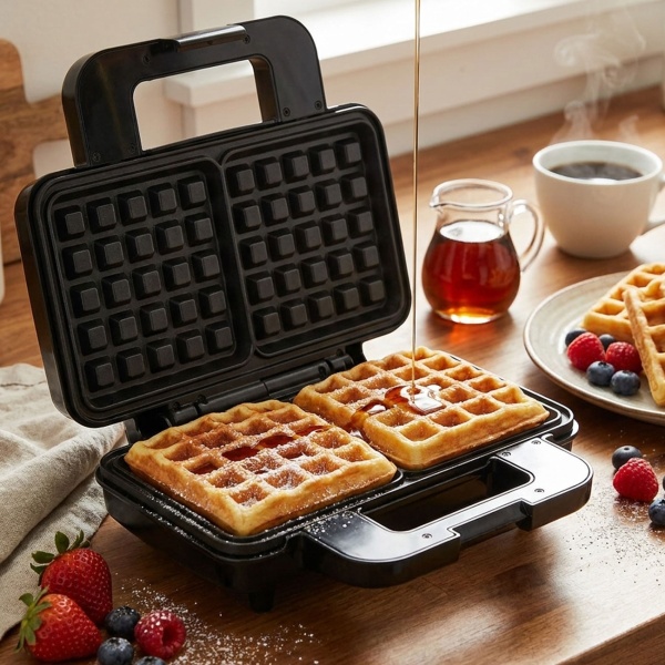 Belgisches Waffeleisen 1000 Watt: Perfekt für knusprige Waffeln. Gastronomie, Cafe & Heimgebrauch. Ideal für süsse Kreationen
