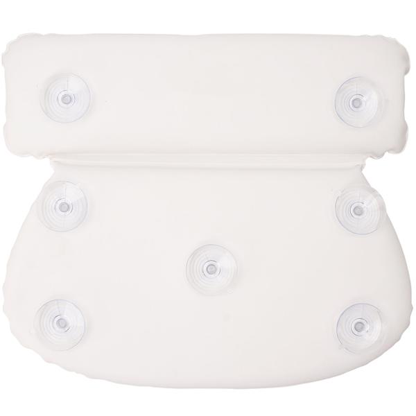 Bequemes Badewannen-Kissen mit 2 Kammern & Saugnäpfen (36x31x4cm, weiss) – Rücken-, Kopf- & Nacken-Support – ultimative Entspannung in der Badewanne