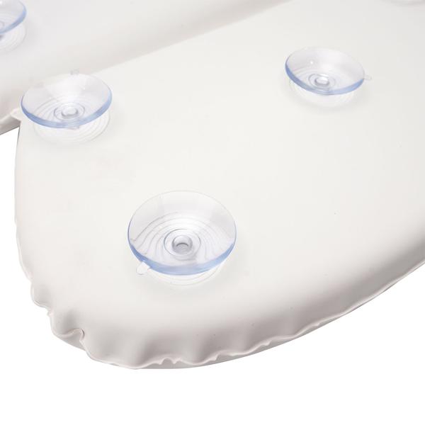 Bequemes Badewannen-Kissen mit 2 Kammern & Saugnäpfen (36x31x4cm, weiss) – Rücken-, Kopf- & Nacken-Support – ultimative Entspannung in der Badewanne