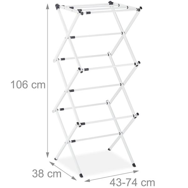 Effizienter Wäscheständer klappbar & ausziehbar, weiss: Ein flexibler Wäscheturm mit 11 Stangen für schnelles Trocknen