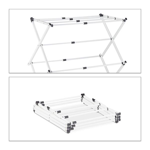 Effizienter Wäscheständer klappbar & ausziehbar, weiss: Ein flexibler Wäscheturm mit 11 Stangen für schnelles Trocknen