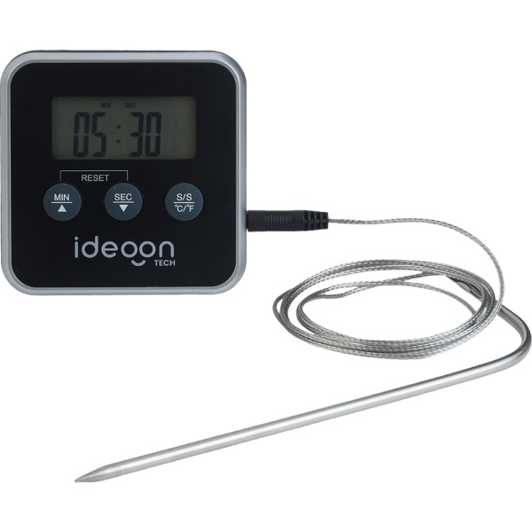 Digitales Fleischthermometer & Ofenthermometer mit Timer bis 300 Grad, Kabelgebundenes Braten- und Grillthermometer, für BBQ, Grill, Smoker, Backofen