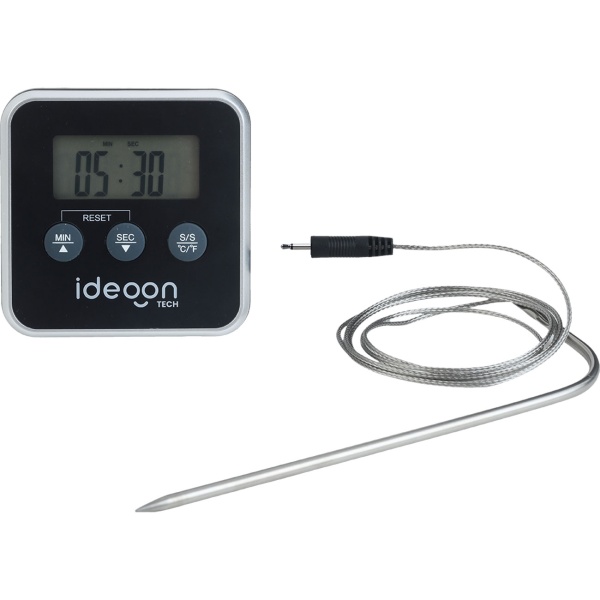 Digitales Fleischthermometer & Ofenthermometer mit Timer bis 300 Grad, Kabelgebundenes Braten- und Grillthermometer, für BBQ, Grill, Smoker, Backofen