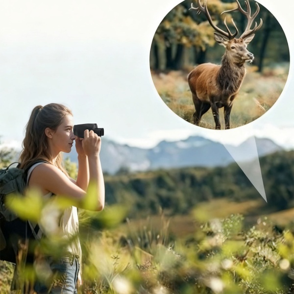 Kompaktes Mini Fernglas 10x25: Kompakt-Feldstecher für Jagd, Wandern & Outdoor. Mit Nachtsicht, BAK4 Prisma & Tasche - Ideal für Erwachsene & Kinder