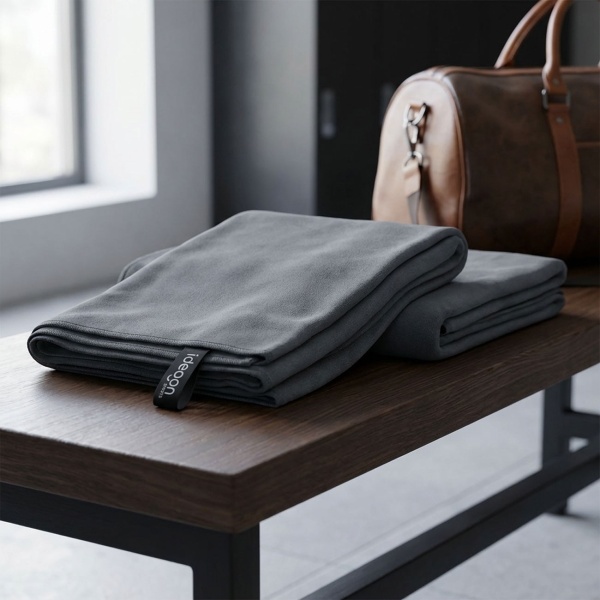 2er-Set Microfaser Handtuch 200x100 cm in Anthrazit, grosses Sporthandtuch schnelltrocknend & ultraleicht, Reisehandtuch inklusive Aufbewahrungsbox