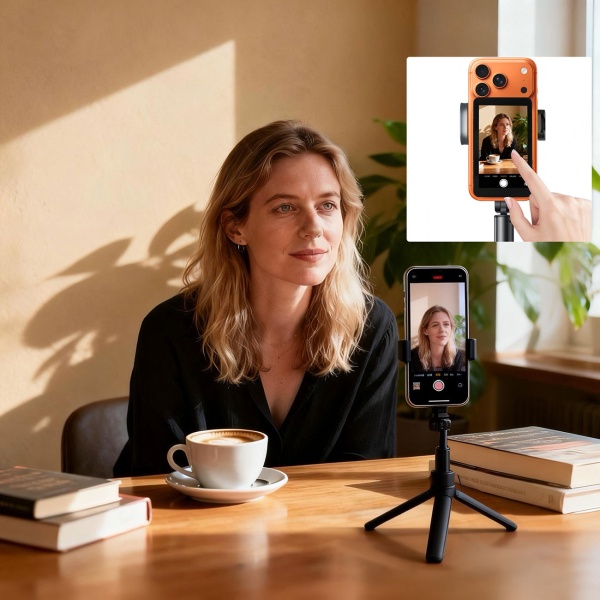 Magnetischer Smartphone Selfie Monitor - 4,02 Zoll Vlogging Display, 480x800 Pixel, Bluetooth 5.0, USB-C Ladeanschluss für Content Creator