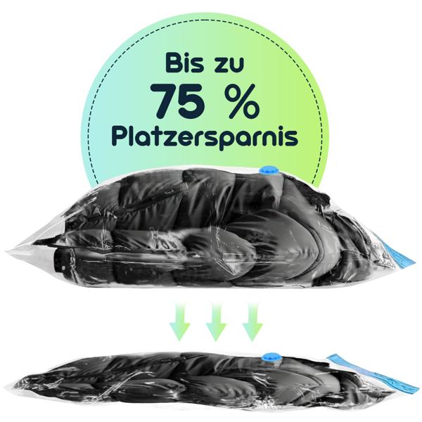 9er-Set platzsparende Vakuumbeutel XL, 80 x 120 cm, Kompression mit dem Staubsauger, Aufbewahrungssäcke, Kleiderbeutel ohne Staub oder Falten 