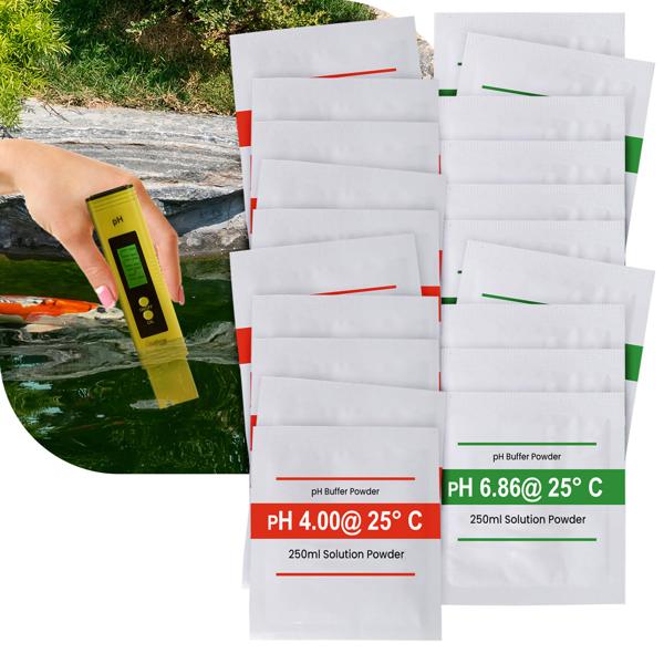 Professionelles 20er-Set pH-Kalibrierlösungen, Hochpräzise pH 4.00 & pH 6.86 Pufferlösung, Maximale Leistung für Ihr pH-Meter