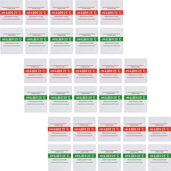 Professionelles 30er-Set pH-Kalibrierlösungen, Hochpräzise pH 4.00 & pH 6.86 Pufferlösung, Maximale Leistung für Ihr pH-Meter