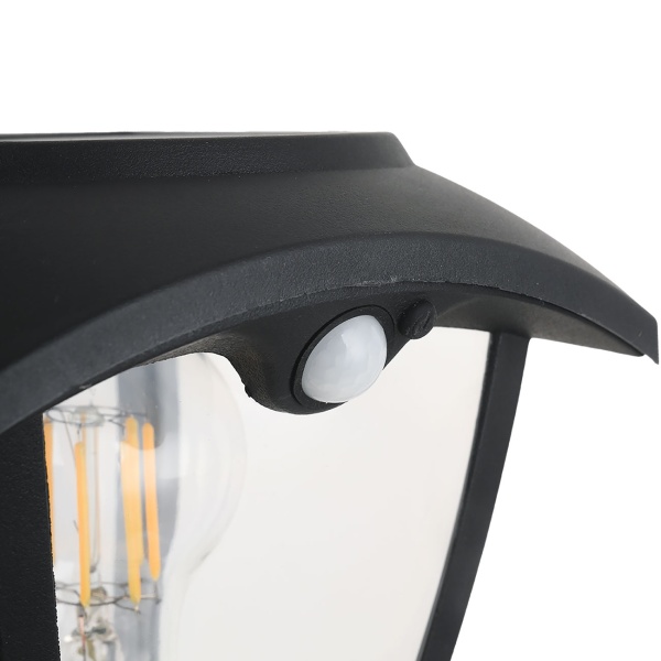 2er-Set Solar-LED-Gartenlaterne mit PIR Bewegungssensor 90° & 6m Reichweite, IP44 Wasserfest, E27 Filament Lampe, 3 Modi, 111,5 cm, Aussenleuchte