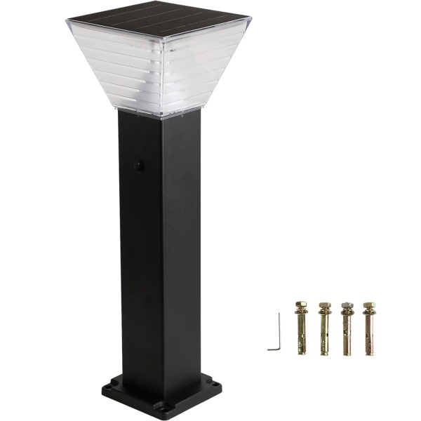 6er-Set Premium Solar Säulen-Wegeleuchte 60cm aus Aluminium in Schwarz, 300lm, IP65 wasserfest, 360° Abstrahlung, 2 Lichtfarben & Leuchtmodi, Gartenlampe