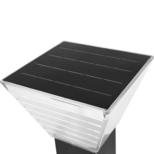 6er-Set Premium Solar Säulen-Wegeleuchte 60cm aus Aluminium in Schwarz, 300lm, IP65 wasserfest, 360° Abstrahlung, 2 Lichtfarben & Leuchtmodi, Gartenlampe