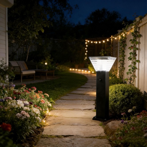 6er-Set Premium Solar Säulen-Wegeleuchte 60cm aus Aluminium in Schwarz, 300lm, IP65 wasserfest, 360° Abstrahlung, 2 Lichtfarben & Leuchtmodi, Gartenlampe