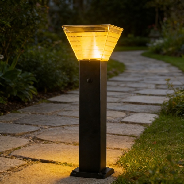 6er-Set Premium Solar Säulen-Wegeleuchte 60cm aus Aluminium in Schwarz, 300lm, IP65 wasserfest, 360° Abstrahlung, 2 Lichtfarben & Leuchtmodi, Gartenlampe