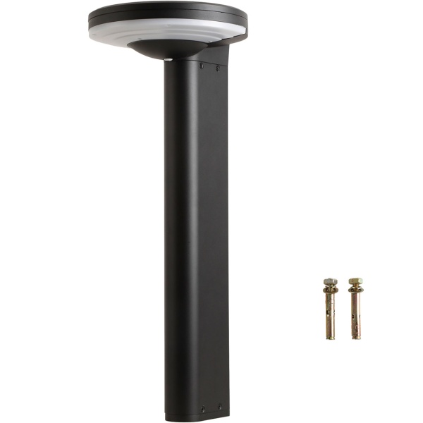 6er-Set Premium Solar Säulen-Wegeleuchte aus Aluminium in Schwarz, 300lm helle SMD-LEDs, Dämmerungssensor & 2 Leuchtmodi, wetterfeste Gartenlampe modern