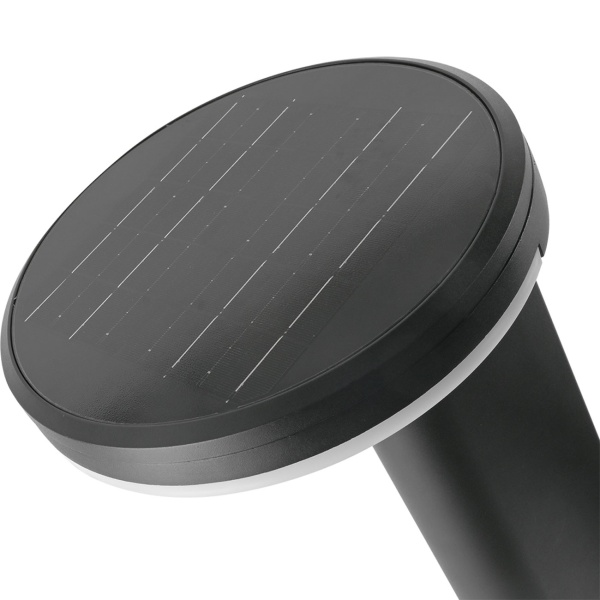 6er-Set Premium Solar Säulen-Wegeleuchte aus Aluminium in Schwarz, 300lm helle SMD-LEDs, Dämmerungssensor & 2 Leuchtmodi, wetterfeste Gartenlampe modern