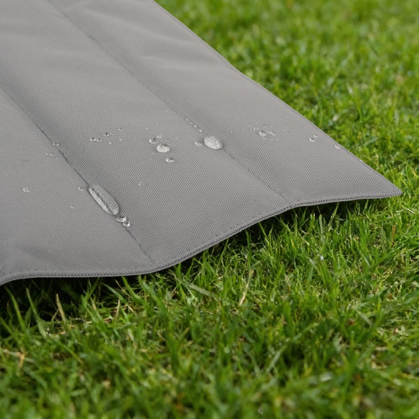 Faltbares Sitzkissen für Unterwegs - Outdoor Thermokissen Grau aus robustem Oxford-Stoff - Wasserdicht & Isolierend für Wandern, Camping, Stadion & Kita