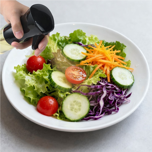 2er-Set Premium Öl Sprüher & Essig Zerstäuber aus Glas je 200ml – Ideal für Heissluftfritteuse, Salate & Grillen – Edle Sprühflasche 6x20cm für eine gesunde Küche im Alltag