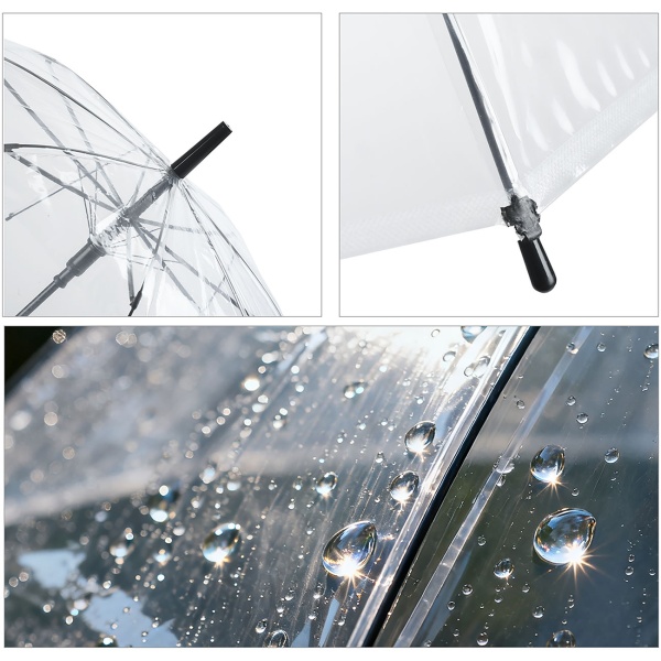2er-Set Transparenter Regenschirm mit Automatik, 85 cm Durchmesser, klarer Glockenschirm für Damen & Herren, robuster Stockschirm mit Einhand-Öffnung