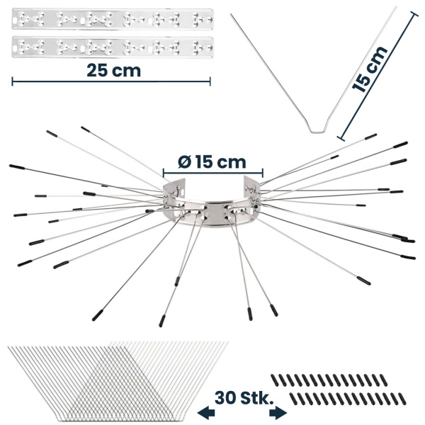 Effektiver Marder-Abwehrgürtel 2er Set aus Edelstahl, Kletterschutz für Regenrohre und Bäume, Abwehr gegen Waschbären & Katzen, leichte Montage