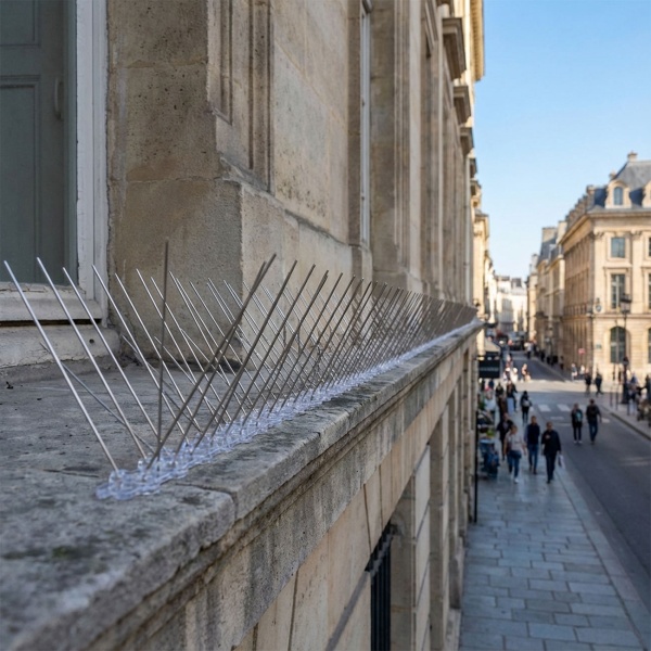 Effektive 5er-Set Taubenabwehr Spikes, 3-reihig Edelstahl, 2,5m - individuell anpassbar - Robuste Abwehr-Spitzen für optimalen Vogelschutz