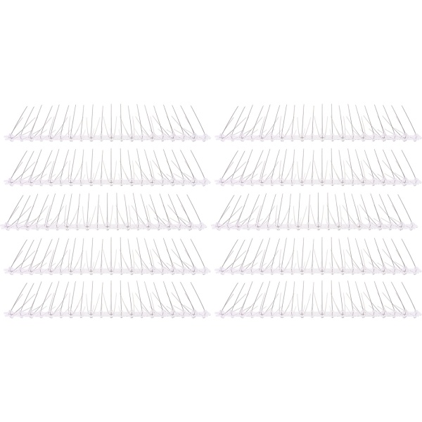 Effektive 10er-Set Taubenabwehr Spikes, 3-reihig Edelstahl, 5m - individuell anpassbar - Robuste Abwehr-Spitzen für optimalen Vogelschutz