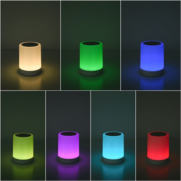2er-Set Akku Tischlampe mit Touch-Steuerung, 6 bunten Lichtfarben und Warmweiss, Bequemes Laden per USB-C, Praktischer integrierter Bügel zum Aufhängen