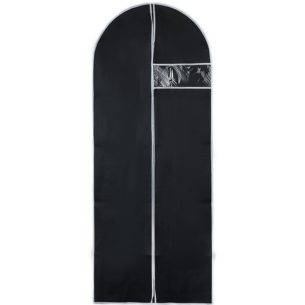 2er-Set Kleiderschutzhüllen Schwarz mit Reissverschluss und Sichtfenster Kleidersack für Anzüge Kostüme Kleider Schutzhülle mit Kleiderbügelöffnung