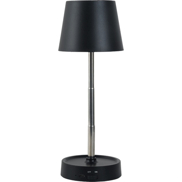 2er-Set Edle LED Tischleuchte dimmbar & aufladbar: Akku Nachttischlampe modern, Höhe verstellbar, warmweiss - kabellose Leselampe in Edelstahl-Design