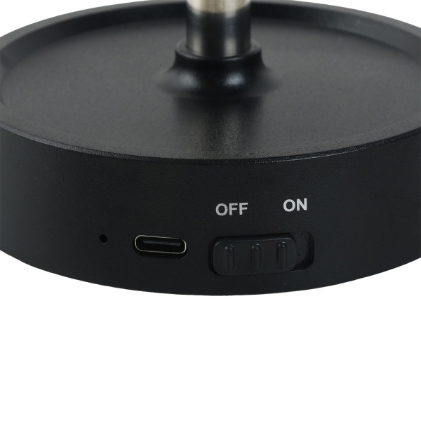 2er-Set Edle LED Tischleuchte dimmbar & aufladbar: Akku Nachttischlampe modern, Höhe verstellbar, warmweiss - kabellose Leselampe in Edelstahl-Design