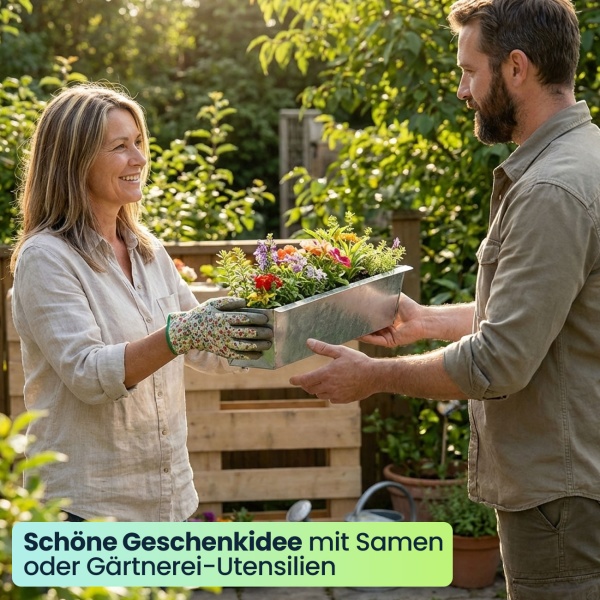 Premium Pflanzkasten für Europaletten aus verzinktem Metall, Paletteneinsatz mit 3 Ablauflöchern, Blumenkasten für Palettenmöbel, Silber