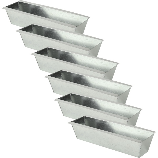 6er-Set Premium Pflanzkasten für Europaletten aus verzinktem Metall, Paletteneinsatz mit 3 Ablauflöchern, Blumenkasten für Palettenmöbel, Silber